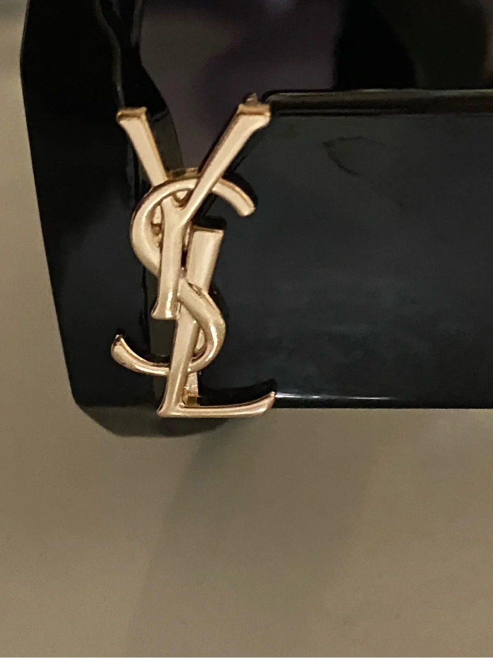 Saint Laurent Women Black Sunglasses with Gold YSL Emblem